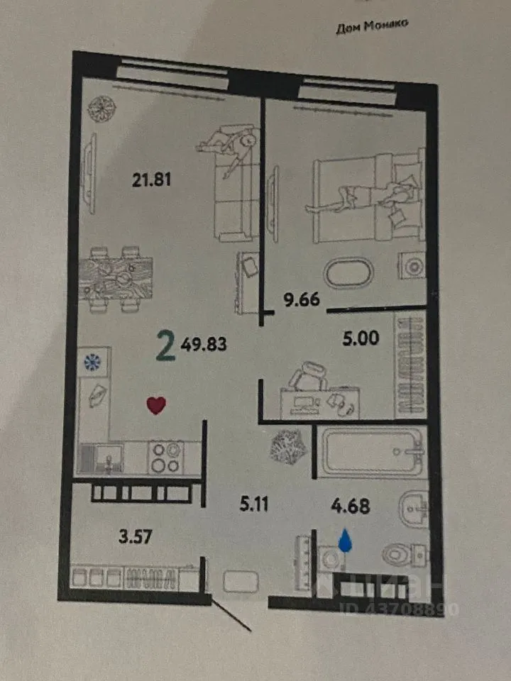 Квартира 49 м² — Тюмень — фото 6