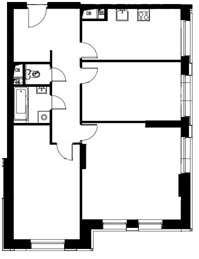 3-комнатная квартира 88 м² — Москва — фото 17