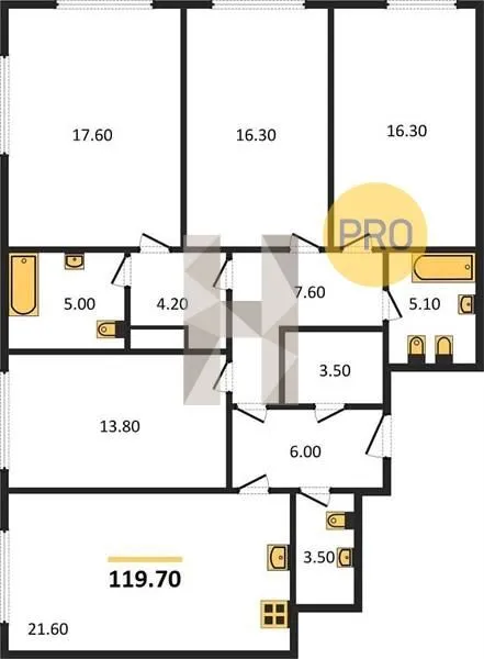 4+-комнатная квартира 120 м² — Москва — фото 8