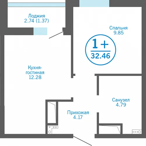 Однокомнатная квартира, Сергея Джанбровского 13