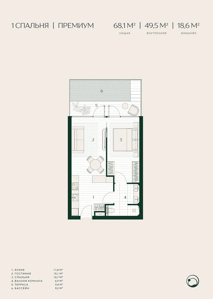Apartment, 59 m² in Phuket — photo 5